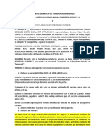 Contrato de Servicio de Transporte de Personas