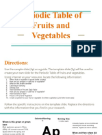 Periodic Table of Fruits and Vegetables Template