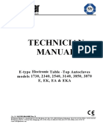 Technician Manual: E-Type Electronic Table - Top Autoclaves Models 1730, 2340, 2540, 3140, 3850, 3870 E, Ek, Ea & Eka
