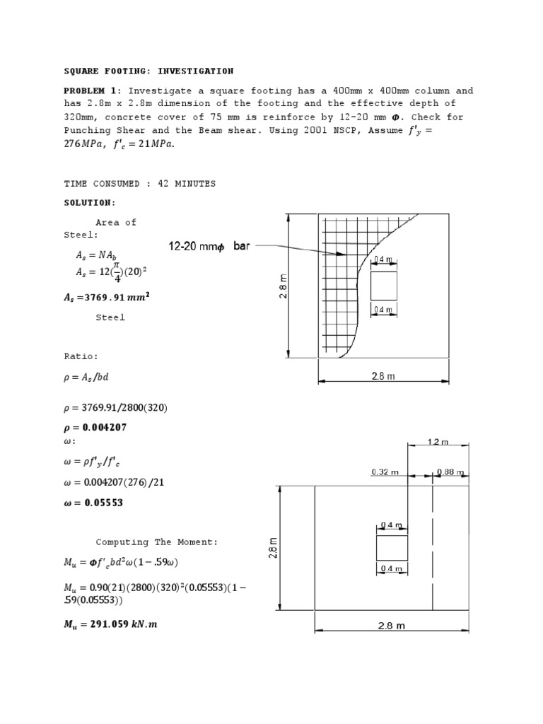 Square Footing Design Analysis | PDF | Applied And Interdisciplinary ...