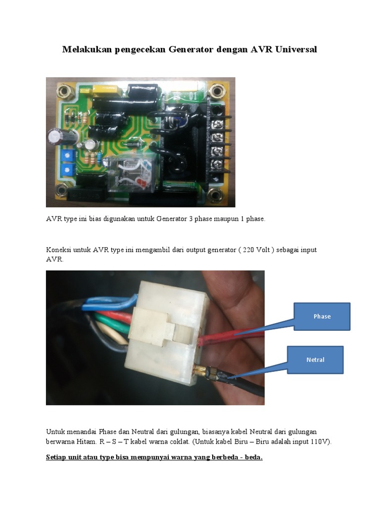 Pemasangan AVR Universal pada Genset | PDF