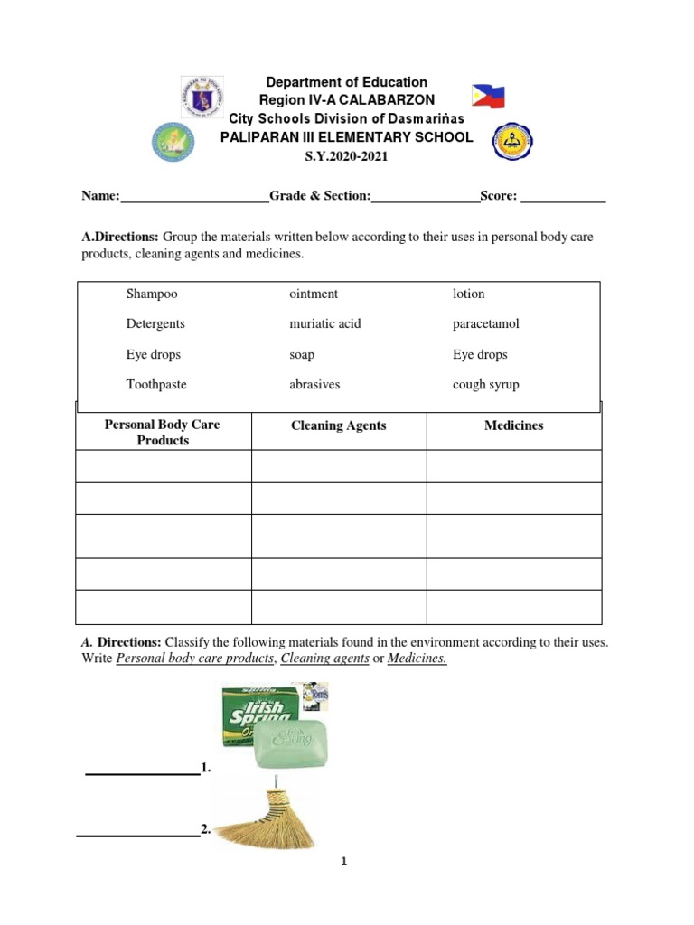 Assessment Test in Science-5 - Q1 | PDF | Materials | Chemical Substances