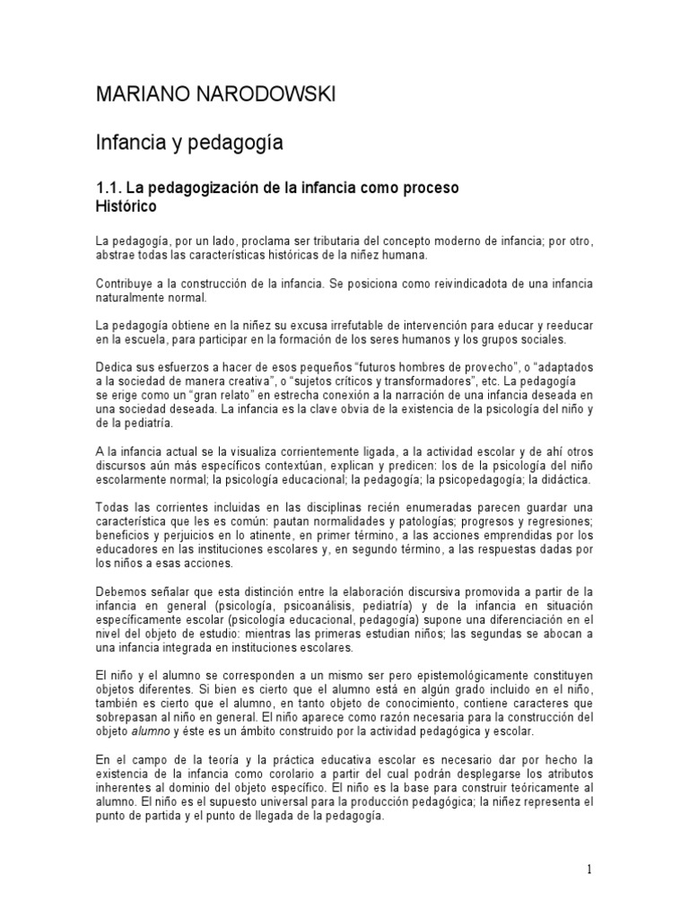 Mariano Narodowski PDF JeanJacques Rousseau Infancia