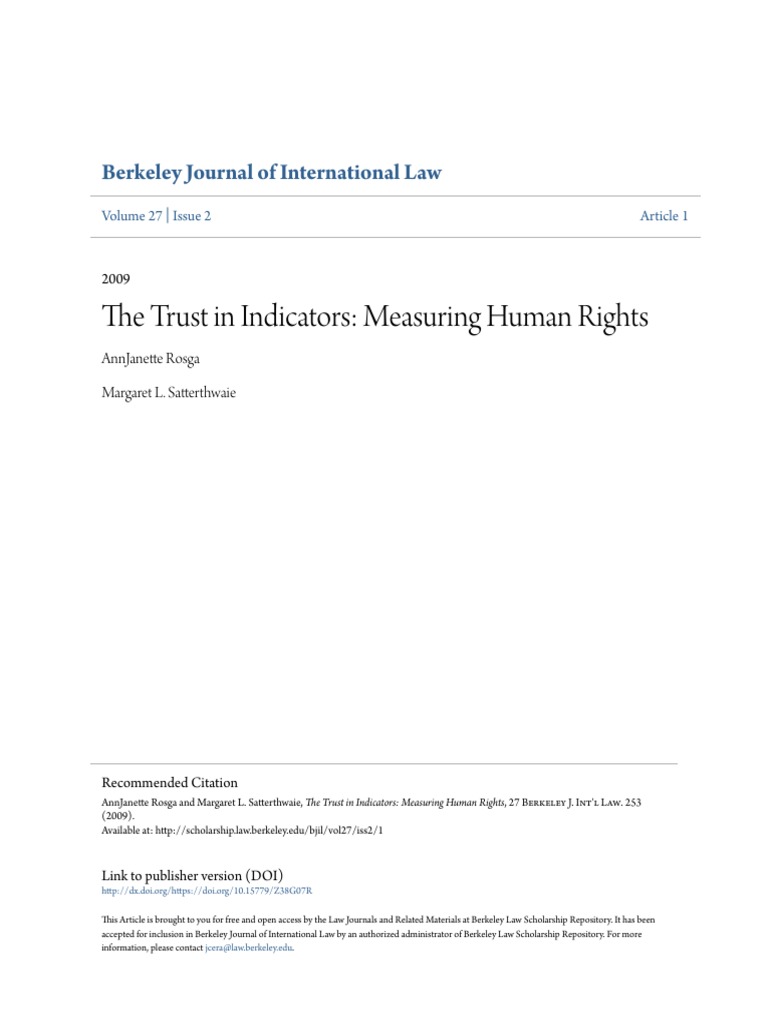 The Trust in Indicators - Measuring Human Rights | PDF | Human Rights ...