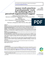 High-Performance Work Practices and Medical Professionals ' Work Outcomes: The Mediating Effect of Perceived Organizational Support