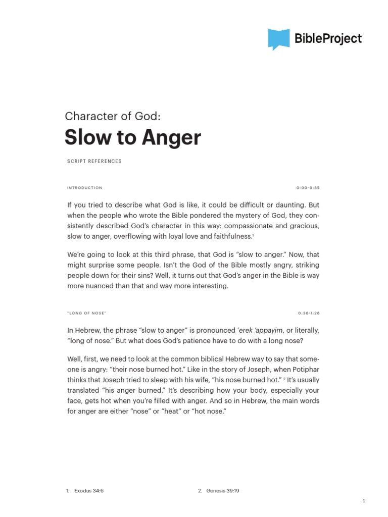 God's Patience: Slow to Anger | PDF | Book Of Exodus | Torah Books
