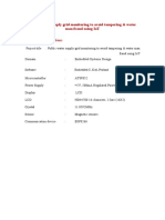 Technical Specifications: Public Water Supply Grid Monitoring To Avoid Tampering & Water Man Fraud Using Iot