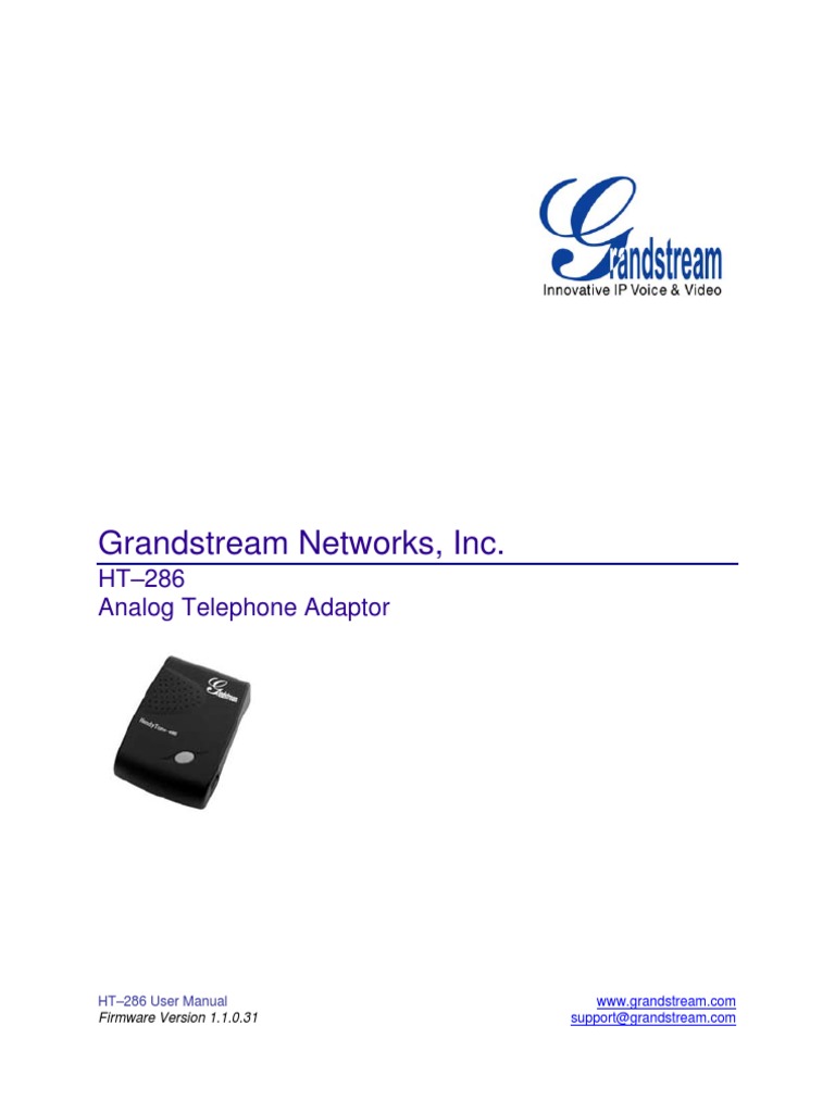 Grandstream Networks, Inc.: HT-286 Analog Telephone Adaptor | PDF