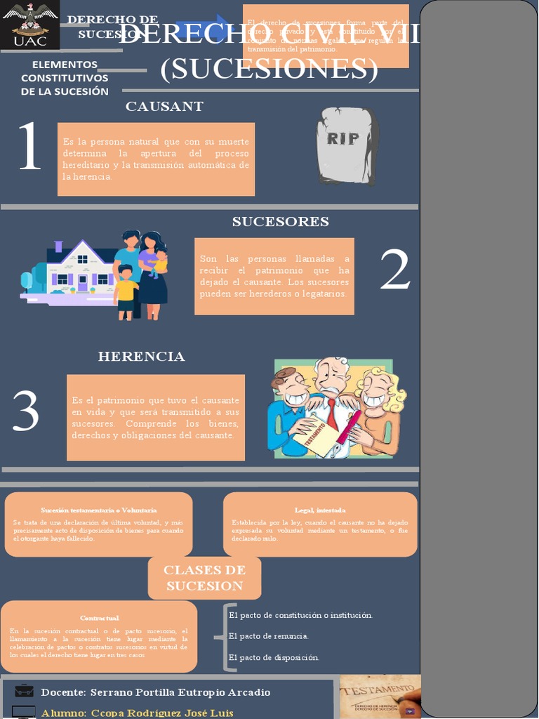 Clases de Sucesión en Derecho Civil | PDF | Herencia | Voluntad y ...