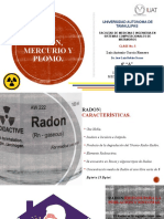 Radon, Mercurio y Plomo Salud Publica
