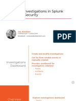 Managing Investigations in Splunk Enterprise Security Slides