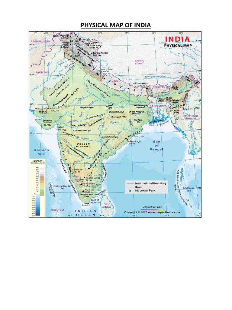 Physical Map of India | PDF