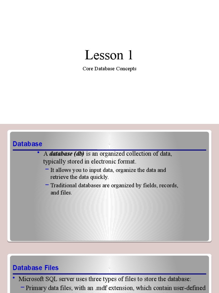 An Introduction to Core Database Concepts and SQL Server Fundamentals ...