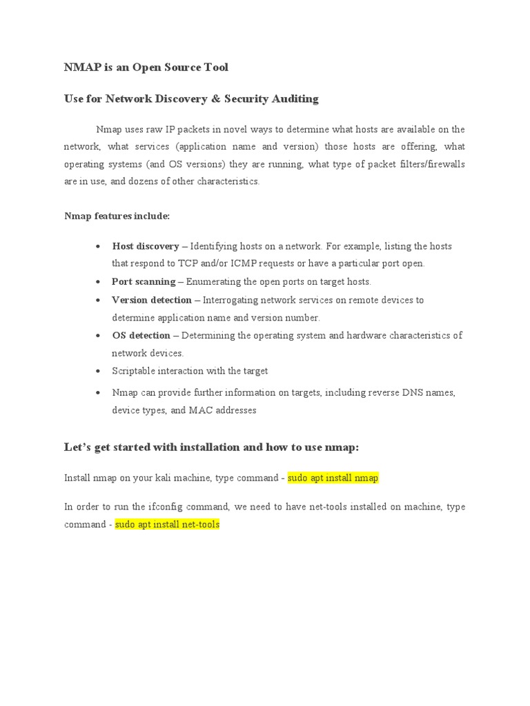 NMAP Command Guide Sheet | PDF | Port (Computer Networking) | Internet ...
