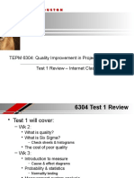 TEPM 6304: Quality Improvement in Project Management Test 1 Review - Internet Class