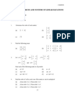 Topic 5.0: Matrices and Systems of Linear Equations: Concept Prartice