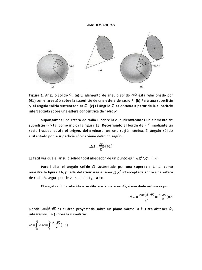 Fórmulas del Ángulo Sólido en Esferas | PDF | Esfera | Euclides