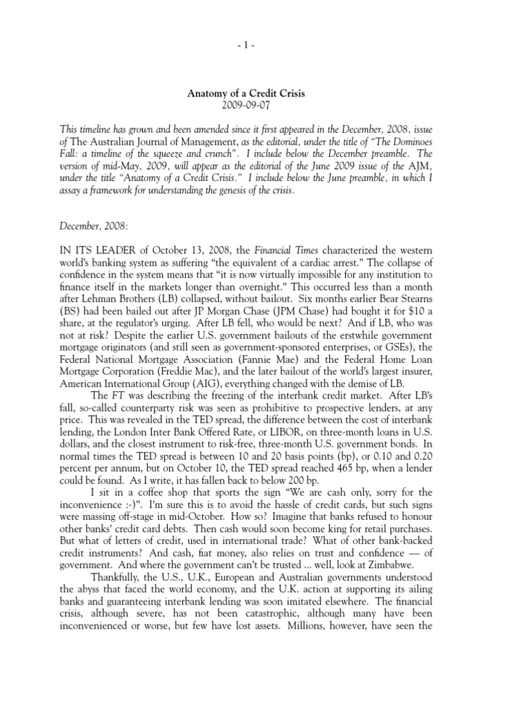 Anatomy of the 2008 Credit Crisis | PDF | Derivative (Finance ...