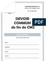 DEVOIR COMMUN Fin CM2 - Livret ELEVE
