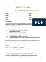 Rúbrica Proyecto Probabilidad Y Estadística 2019-2020