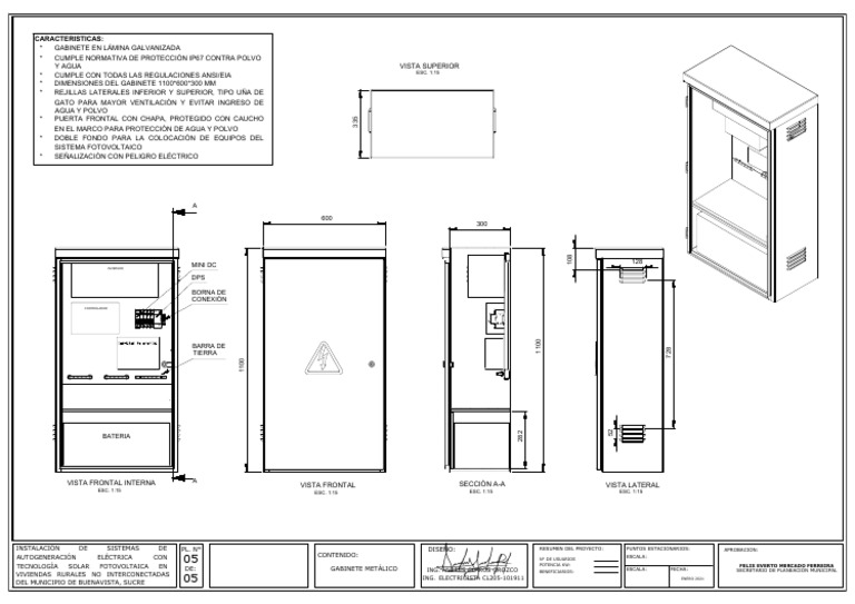 Plano 5 de 5 - Gabinete Metálico-Gabinete Metálico | PDF | Bienes