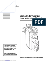 Sigma Delta Vaporizer User Instruction Manual: Quality and Assurance in Anaesthesia