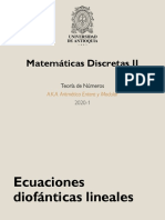 Solución de ecuaciones diofánticas lineales ax + by = c