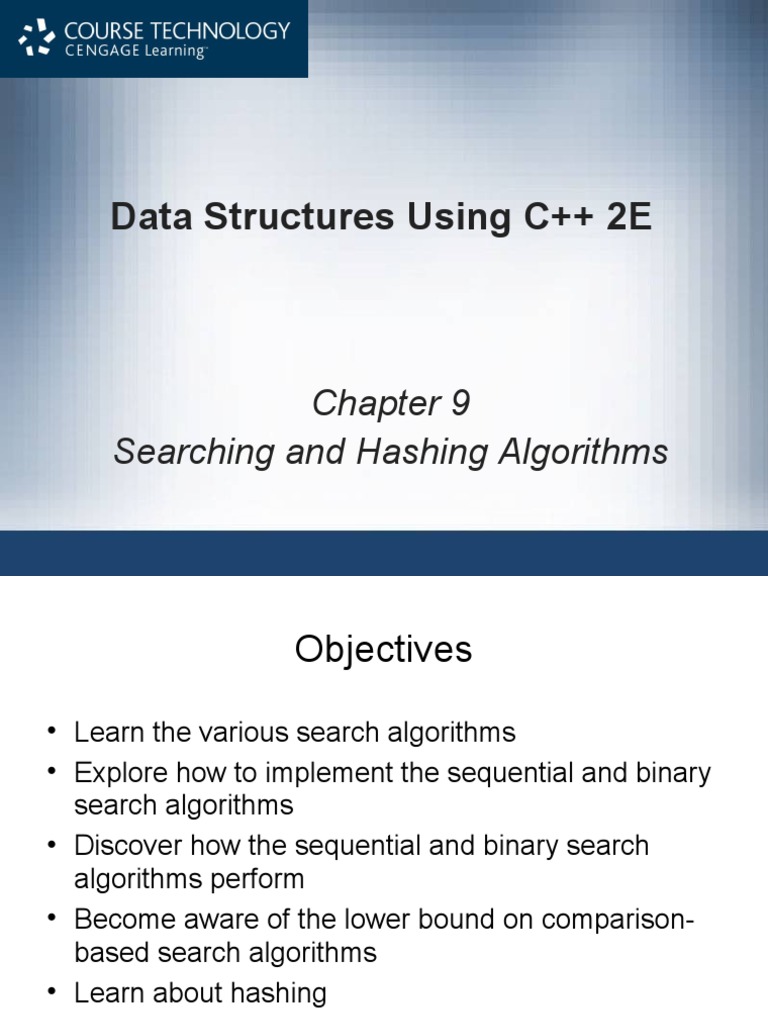 Data Structures Using C++ 2E: Searching and Hashing Algorithms | PDF ...
