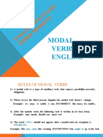 Rules of Modal Verbs in English