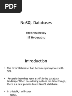 Nosql Databases: P.Krishna Reddy Iiit Hyderabad