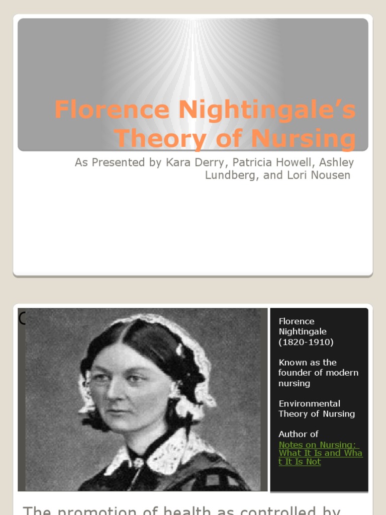 Florence Nightingales Theory of Nursing PDF Florence Nightingale
