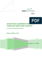 Employee Survey Process Achieving Leadership Results Ryan Williams Oct 2007