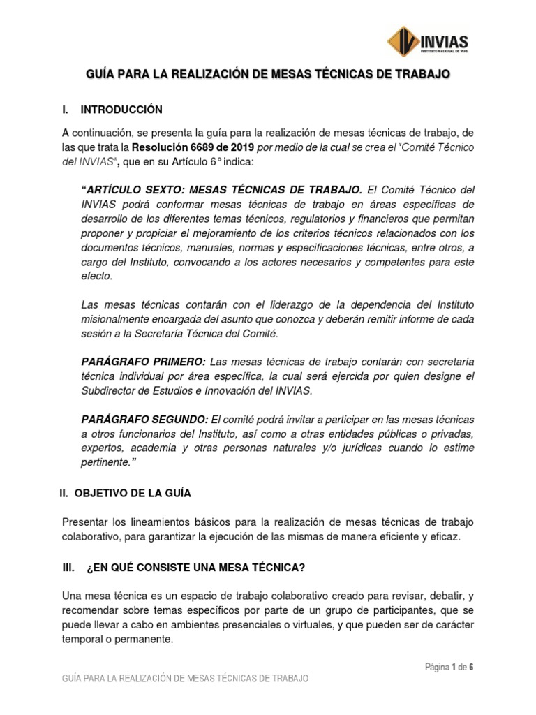 Guía para Mesas Técnicas de Trabajo | PDF | Business