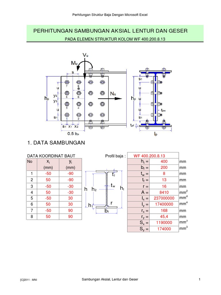 Perhitungan Struktur Baja WF 400.200 | PDF | Teknologi & Rekayasa