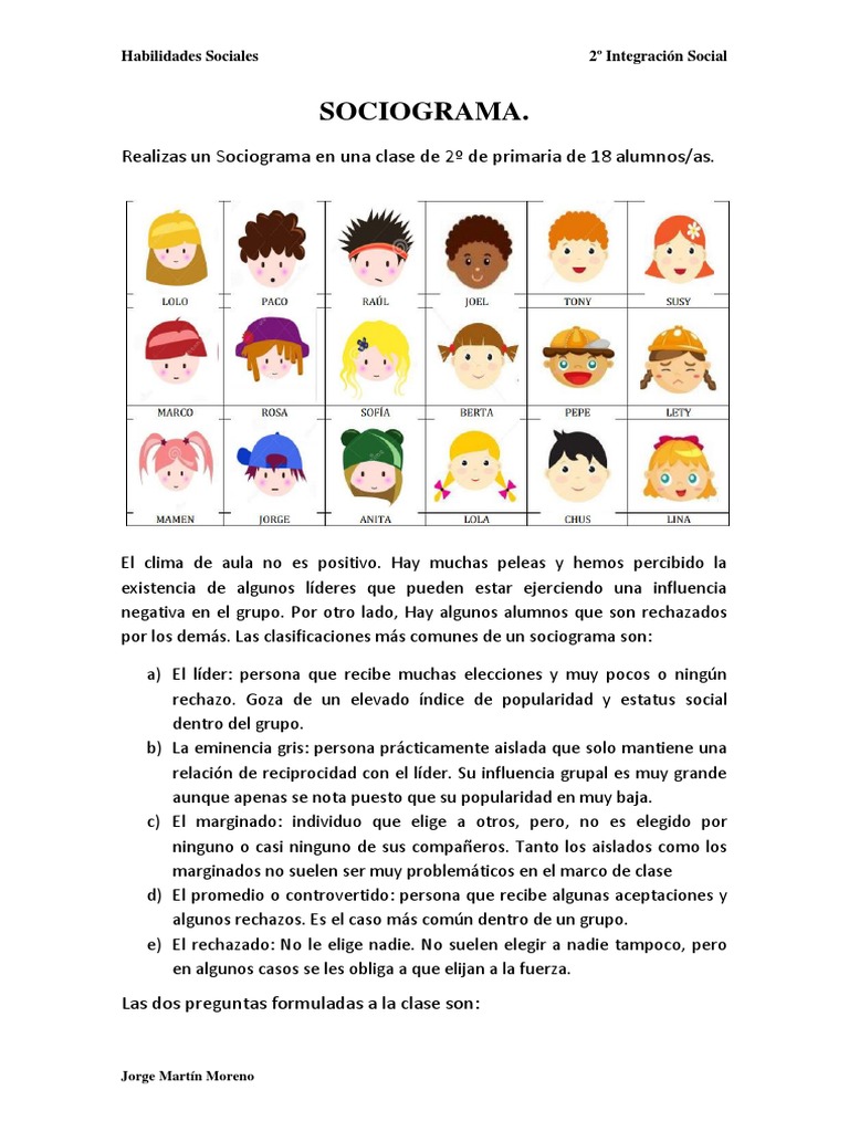Sociograma en Aula de Primaria | PDF