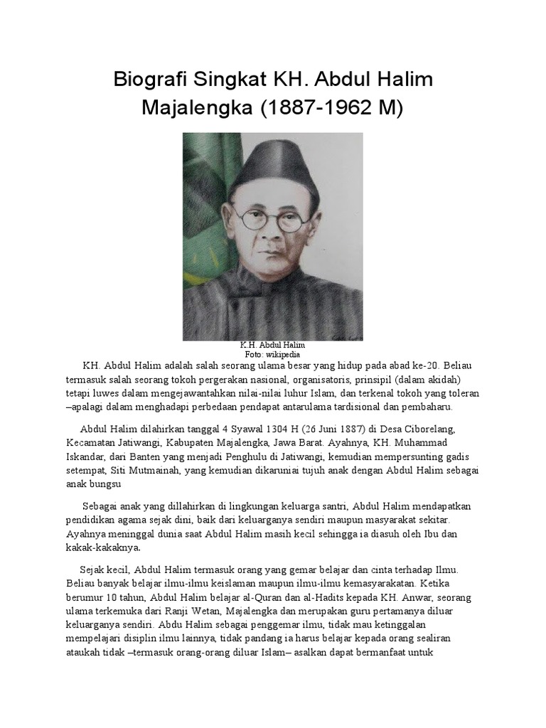Biografi KH. Abdul Halim Majalengka | PDF