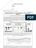 Indices Des Prix À La Consommation À Antananarivo - Juillet 2007 (INSTAT/2007)