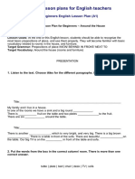 English Lesson Plans For English Teachers: Prepositions of Place Beginners English Lesson Plan (A1)