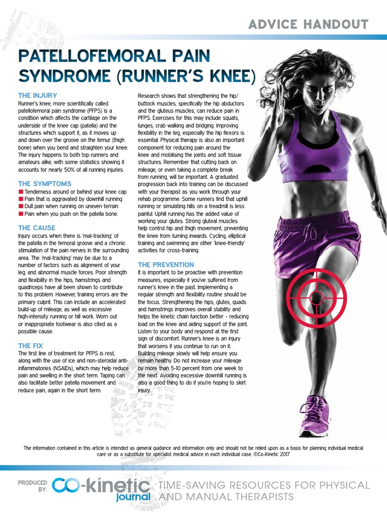 Patellofemoral Pain Syndrome (Runner'S Knee) | PDF | Knee | Dance Science