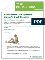 Patellofemoral Pain Syndrome (Runner's Knee) : Exercises: Your Kaiser Permanente Care Instructions