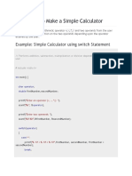 C Program To Make A Simple Calculator