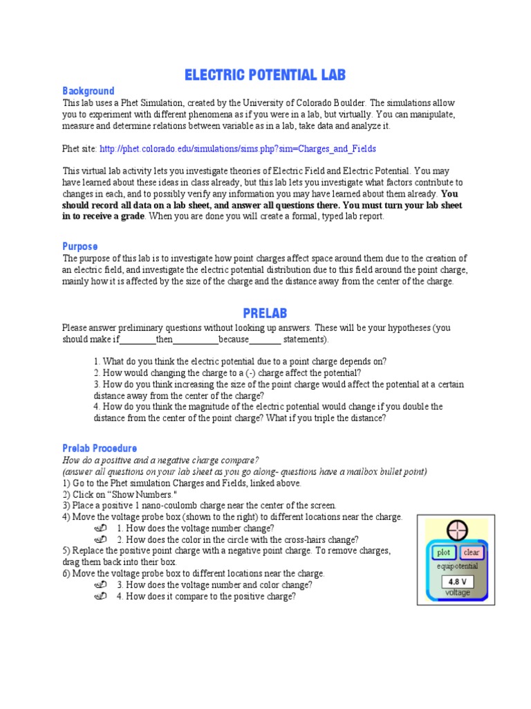 Electric Potential Lab Download Free Pdf Metrology Physical