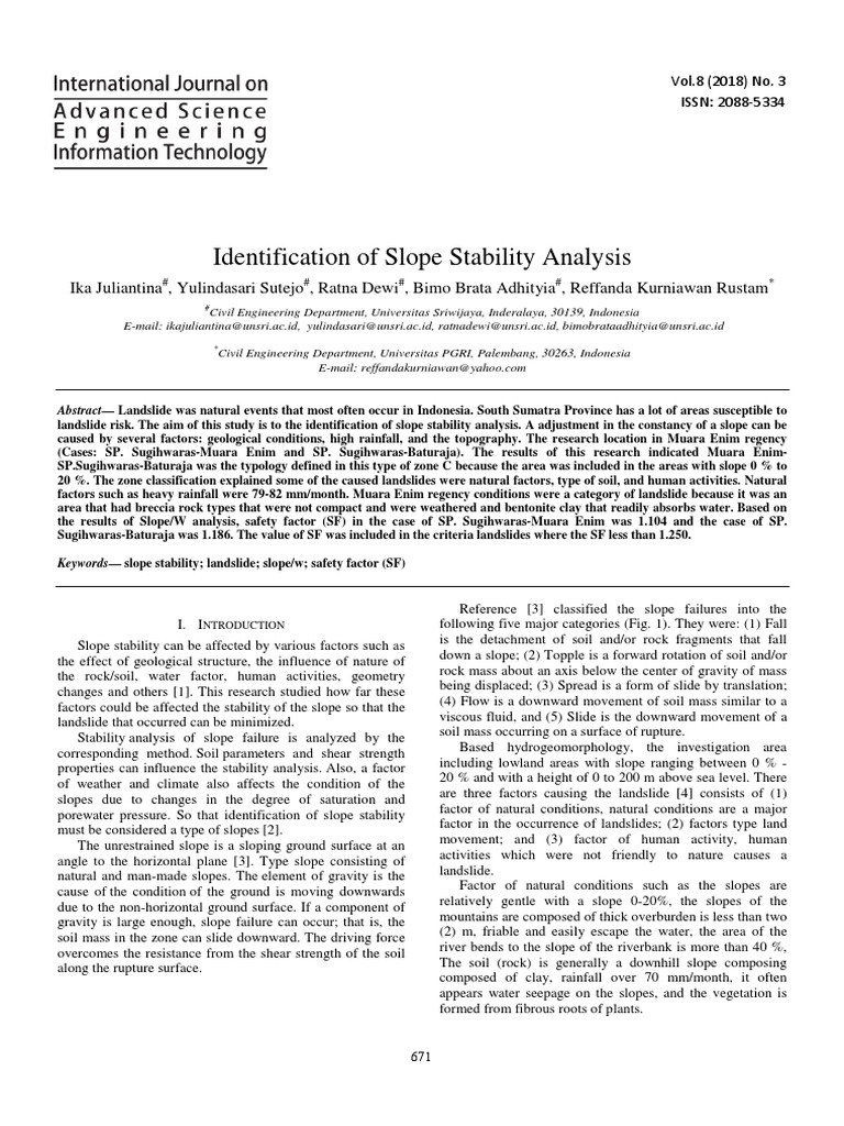 Identification of Slope Stability Analysis | PDF | Landslide | Natural ...