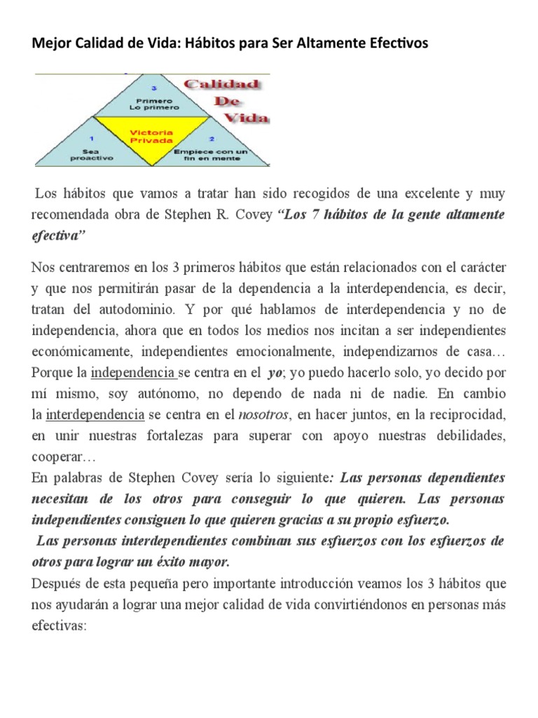 Mejor Calidad de Vida | PDF | Vida | Sicología