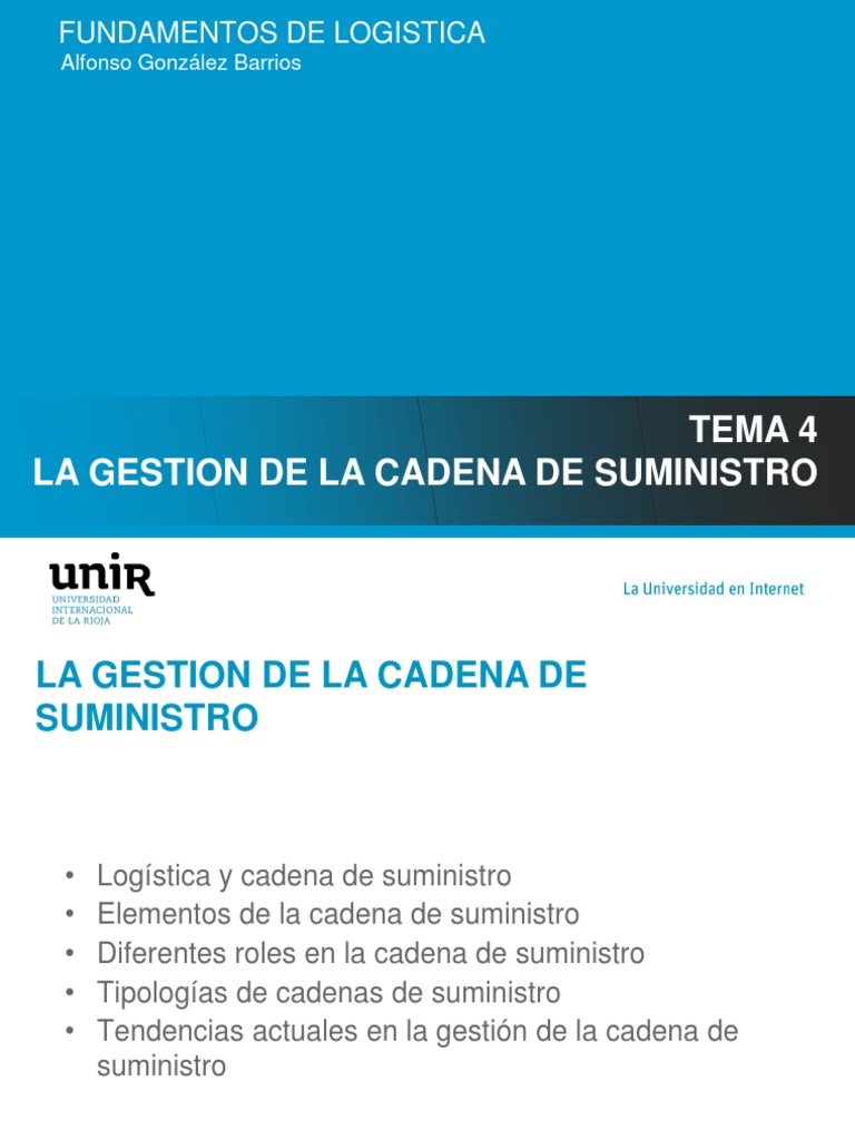 Gestión de la Cadena de Suministro | PDF | Logística | Gestión de ...