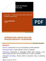 Fluid-Solid Systems TCE 3105: Lecture 1: Introduction and Particle Characterization