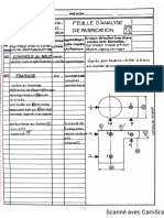 Feuille d'Analyse de Fabrication Borne Réglable