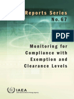 Monitoring For Compliance With Exemption and Clearance Levels