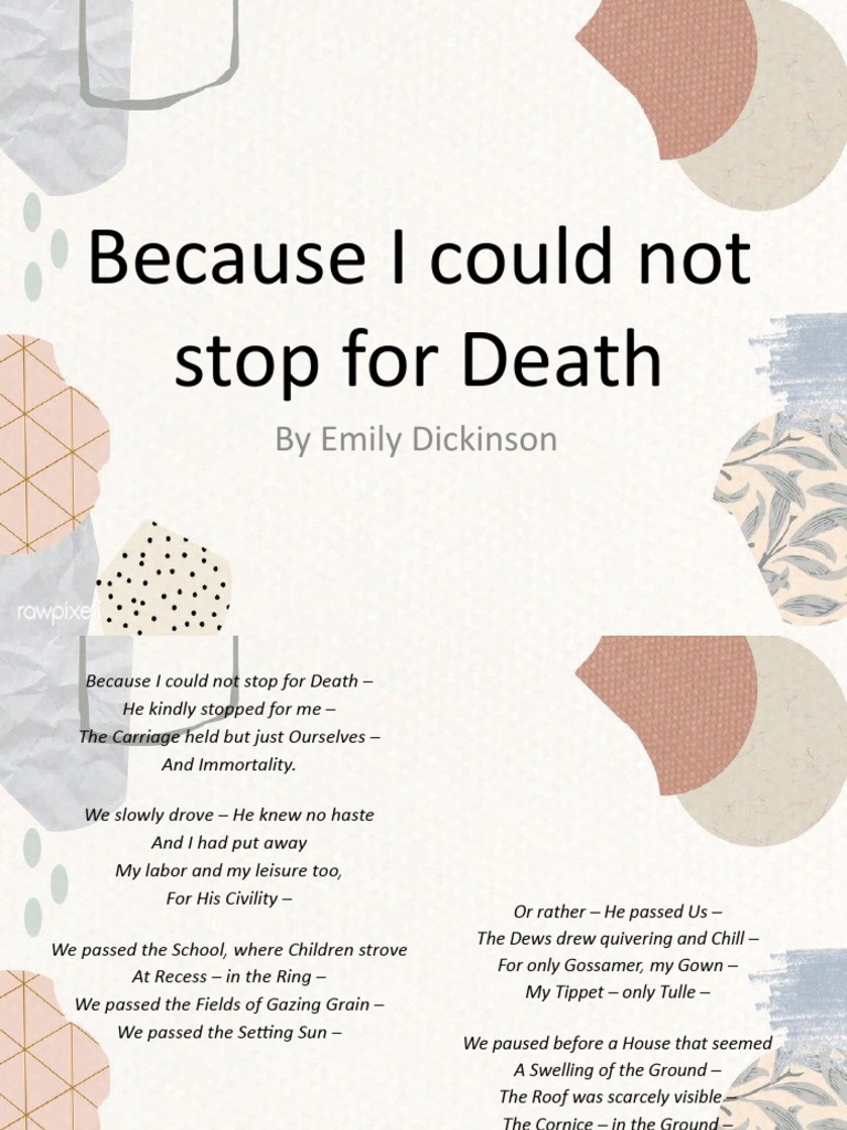 Because I Could Not Stop For Death Emily Dickinson PDF Metre (Poetry) Poetic Form