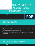 Alokasyon at Mga Sistemang Pang-Ekonomiya